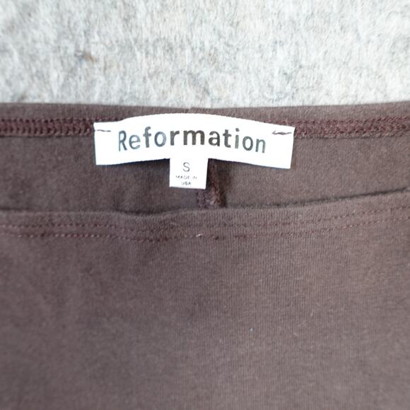 Reformation Dress Womens Small Nataly Mini Boat Neck Brown Knit Bodycon - Picture 4 of 11